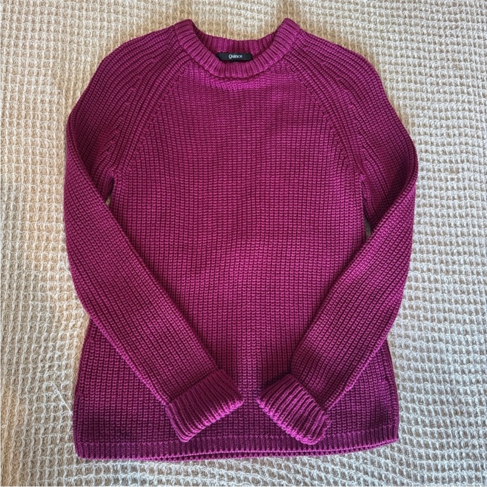 Quince organic cotton sweater xs pink Fisherman